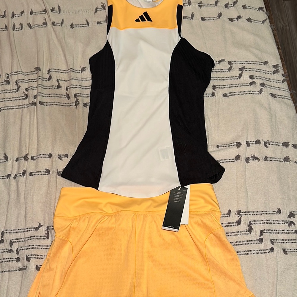 Adidas Black and Yellow Sports Ensemble